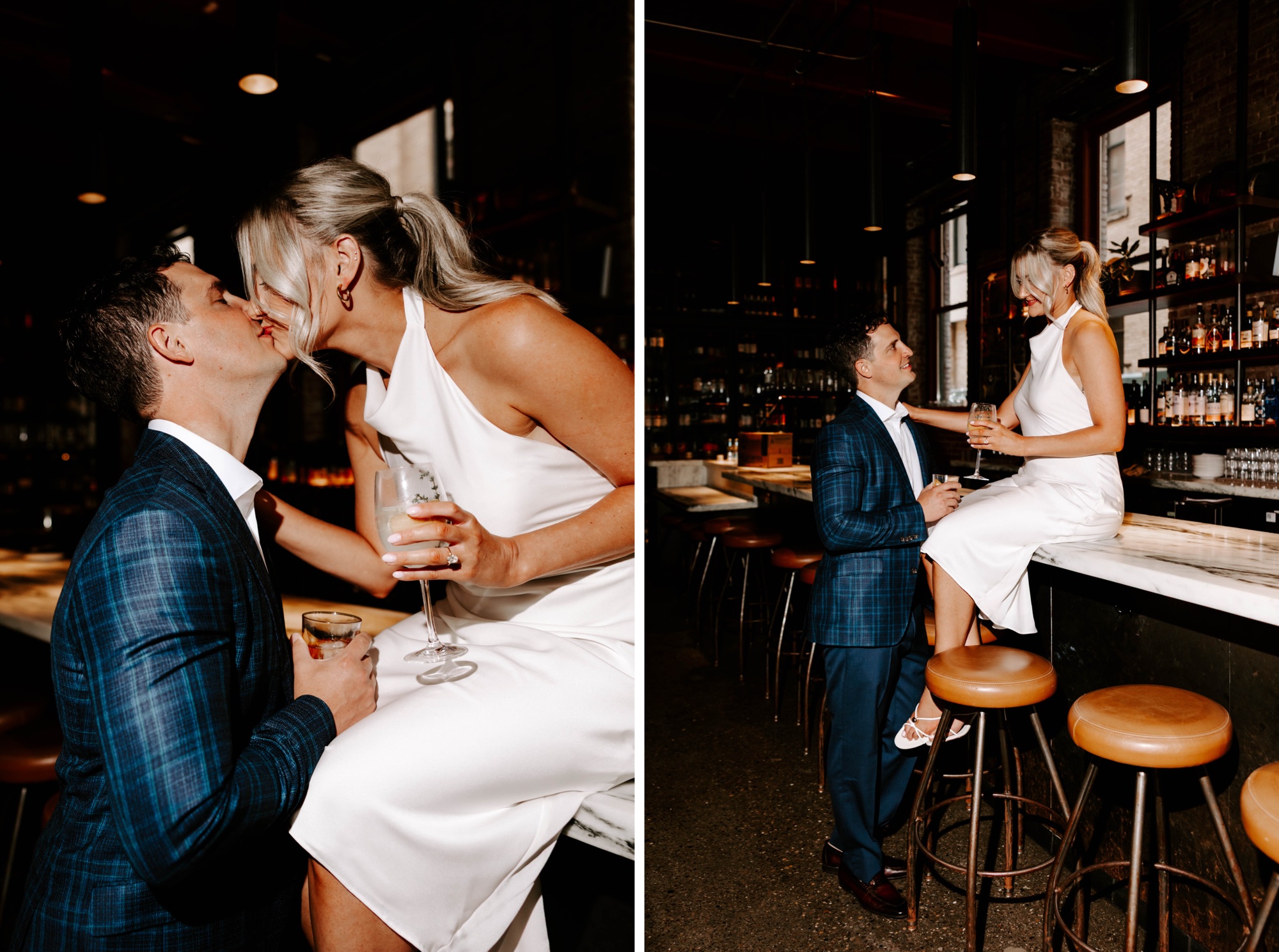 bold direct flash photography for engagement photos